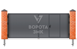 Металлические распашные ворота с калиткой 3000×2500 ЗМК-4828